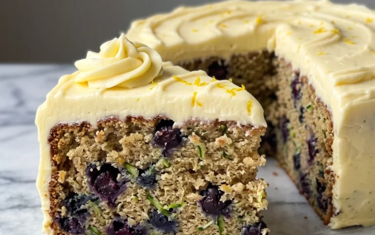 Blueberry Zucchini Cake with Lemon Buttercream
