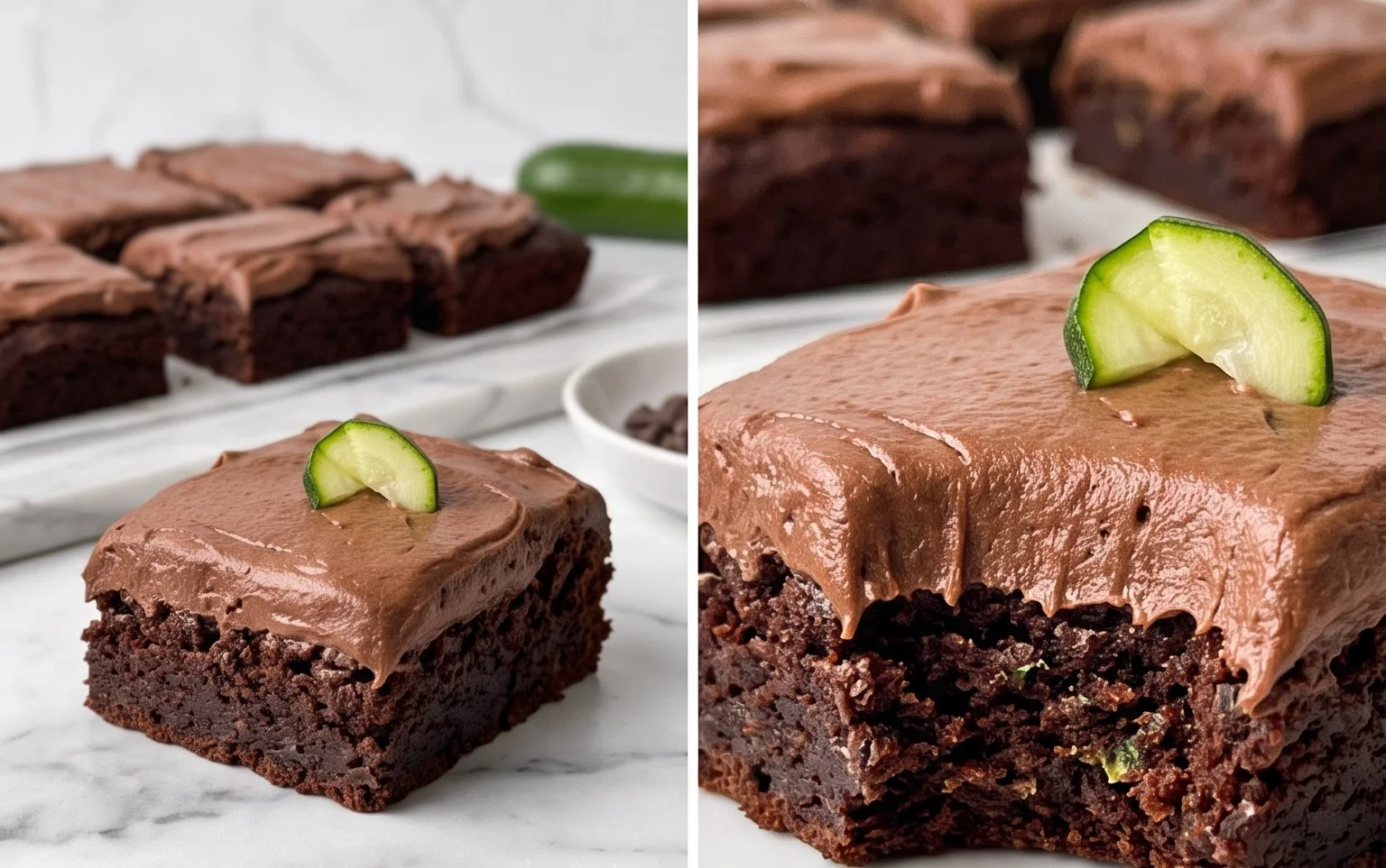 Zucchini Brownies with 1 minute Frosting!