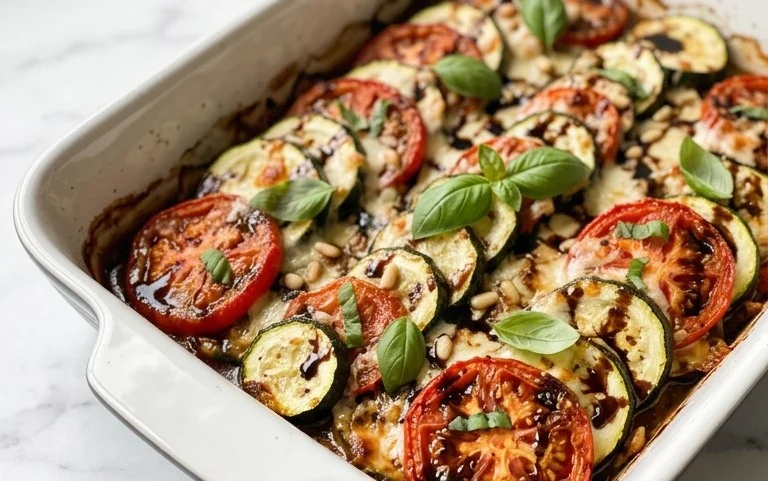 Balsamic Zucchini Tomato Bake